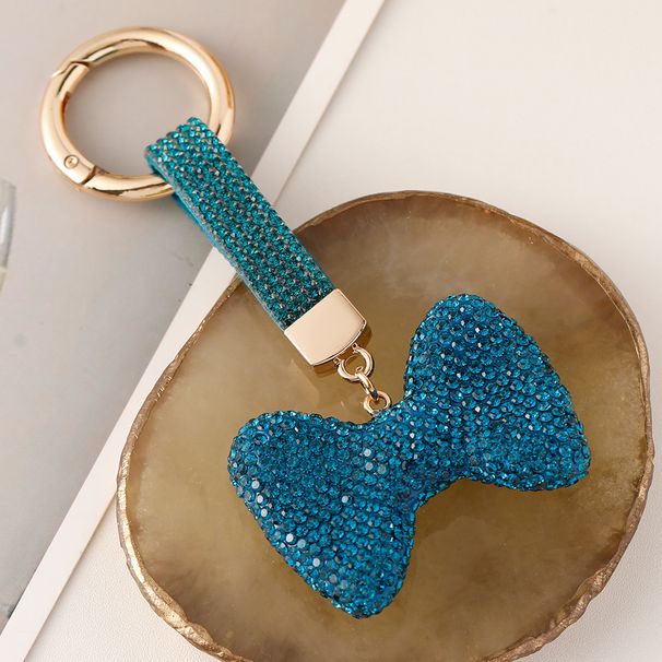 Portachiavi con fiocco in strass di alta qualità, creativo, intarsiato, grande, fibbia rotonda, personalizzato, versione coreana, celebrità di Internet_voghion.com