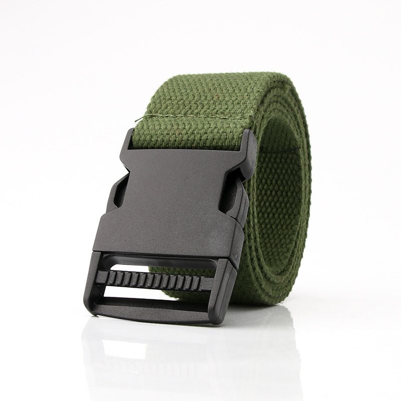 Ceintures en toile pour hommes et femmes, ceintures à boucle en plastique sans métal pour sports décontractés, ceintures pour pantalons d'entraînement militaires en plein air_voghion.com