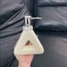 Luxury Crystal-Encrusted Ceramic Soap Dispenser - Elegant Bathroom Pump Bottle For Shampoo, Lotion & Liquid Soap (Round/Triangle, Cream White)_voghion.com