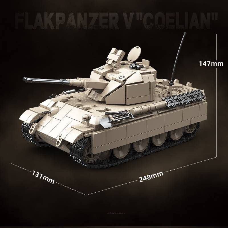 WW2 Military Classic Model FLAKPANZER V "COELIAN" Collection Ornament Building Blocks Bricks Toys_voghion.com