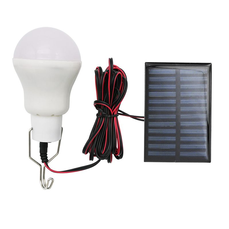 Bærbar LED solcellelampe ladet solenergi lyspanel drevet nødpære for utendørs hage camping telt fiske_voghion.com