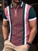 Polo a maniche corte con colletto casual da uomo, di qualità imbattibile, con stampa a righe, per tutti i giorni_voghion.com