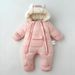Winter Baby Jumpsuit With Fleece Lining – Double-Zipper Hooded Romper For Boys & Girls (66-100cm, Black/Pink/Light Blue)_voghion.com