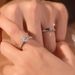 New High-Quality Simulated Diamond Couple For Men And Women, Hearts Eight Arrows 1 Carat Zircon Adjustable Open Rings_voghion.com