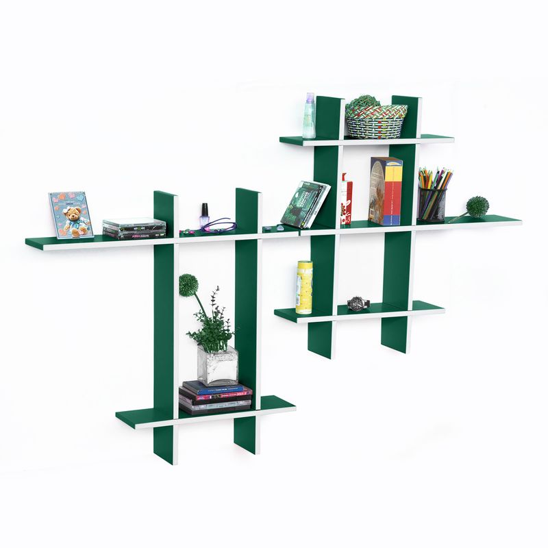 Trista - [Natural Life-MEGA] Leather Cross Type Shelf / Bookshelf / Floating Shelf (9 pcs)_voghion.com