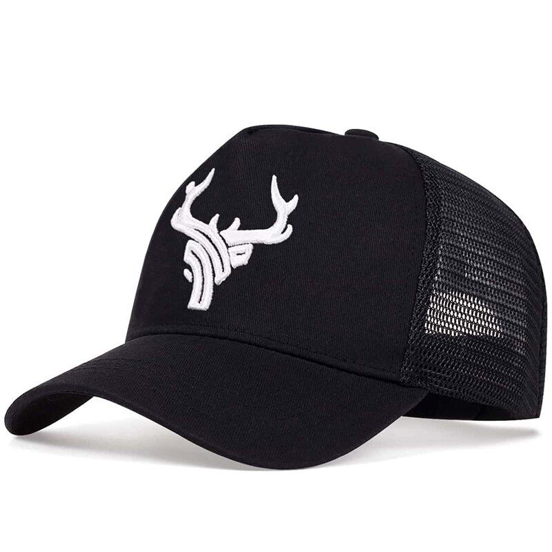 Unisex Animal Antlers Embroidery Baseball Net Caps Spring and Summer Outdoor Adjustable Casual Hats Sunscreen Hat_voghion.com