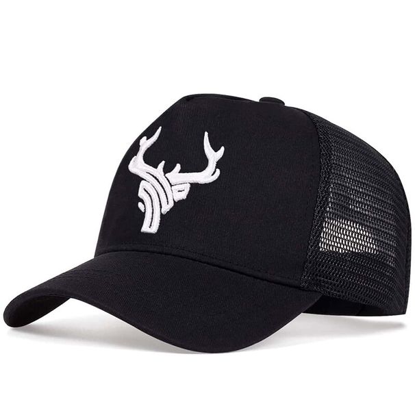 Unisex Animal Antlers Embroidery Baseball Net Caps Spring and Summer Outdoor Adjustable Casual Hats Sunscreen Hat_voghion.com