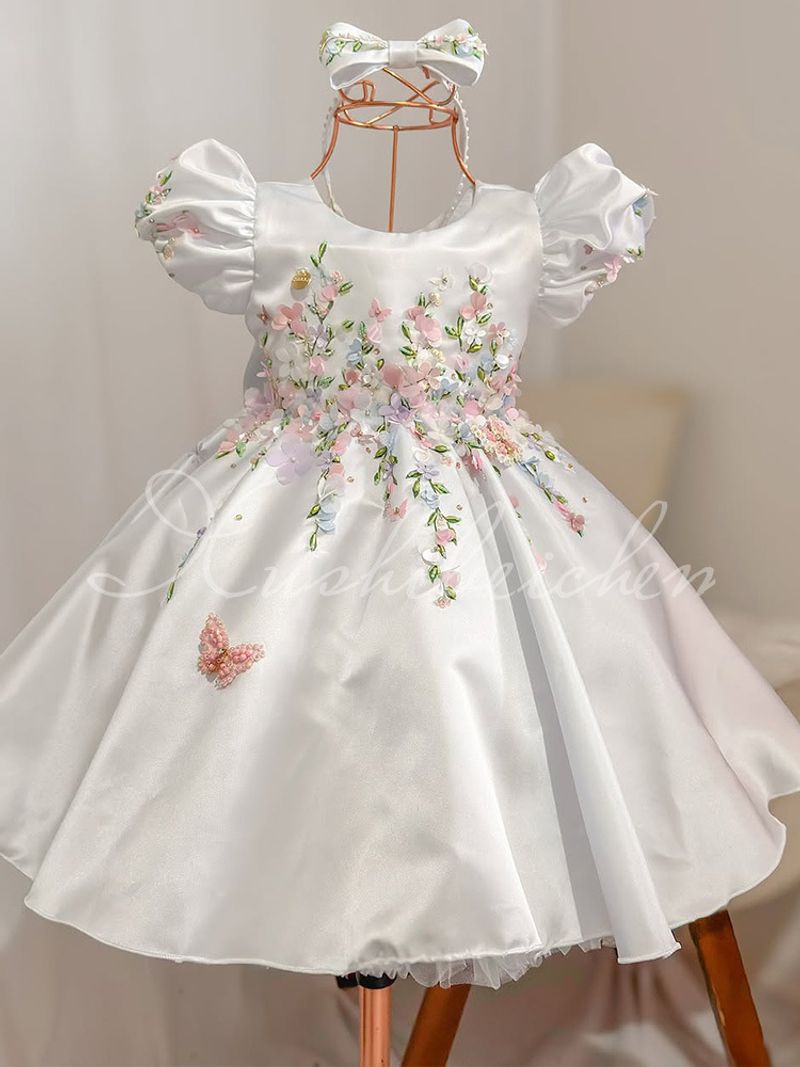 2025 New Children's Dress Girls Piano Birthday Dress Little Girl Princess Tutu Wedding Flower Girl_voghion.com