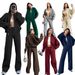 Women's Clothing Autumn and winter new solid color zipper cardigan sweatshirt women's fashion casual straight pants suit_voghion.com