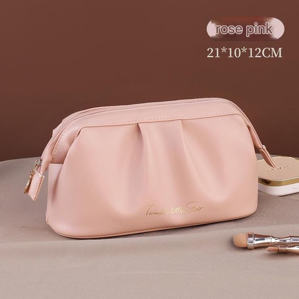 KOSE Rose Story Pu Su Geçirmez Kozmetik Çantası Büyük Kapasiteli Üst Düzey Seyahat Küçük Taşınabilir Kadın Taşınabilir Ins Tarzı El Çantası_voghion.com