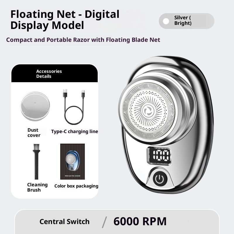 Elektrisch scheerapparaat met 28 mesjes voor mannen - Ultrastil (35 dB), snel opladen via USB-C, gebruiksduur van 70 minuten, IPX7-waterdicht, 5D-zwevende scheerkoppen, LED-scherm_voghion.com