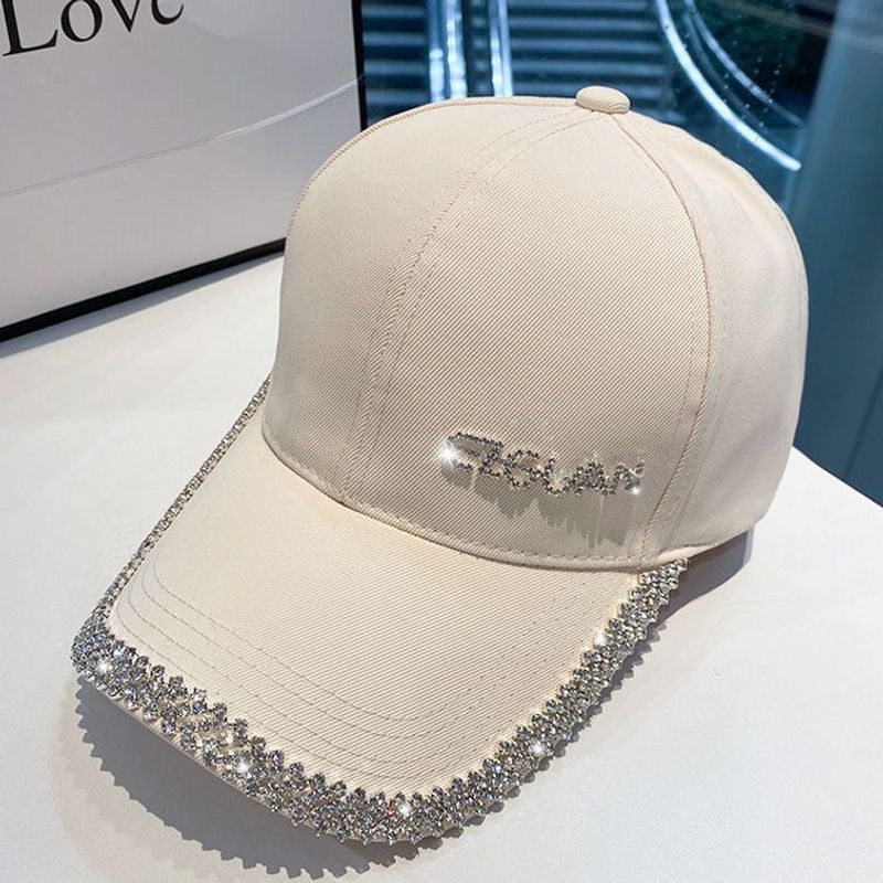 Duck Tongue Women's Water Diamond Summer Korean Edition Casual Versatile Sunshade Spring and Autumn Fashion Round Show_voghion.com