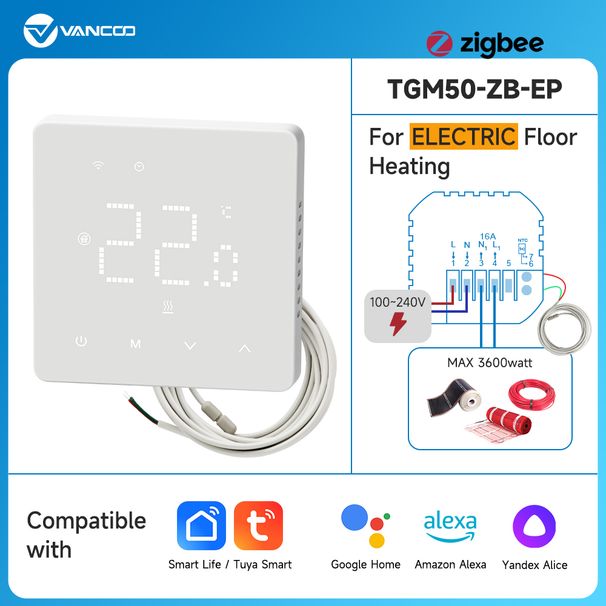 New Tuya Zigbee Thermostat Electric or Heating Smart Temperature Controller For Gas Boiler works with Alexa Google Home_voghion.com