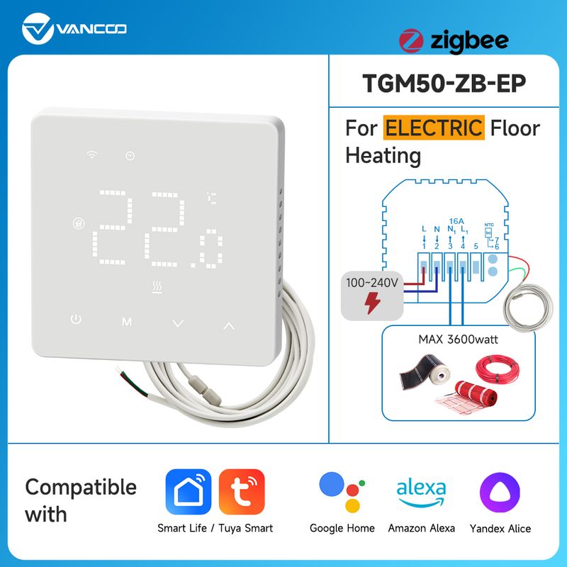 Nuovo termostato Tuya Zigbee elettrico o regolatore di temperatura intelligente per riscaldamento per caldaia a gas funziona con Alexa Google Home_voghion.com