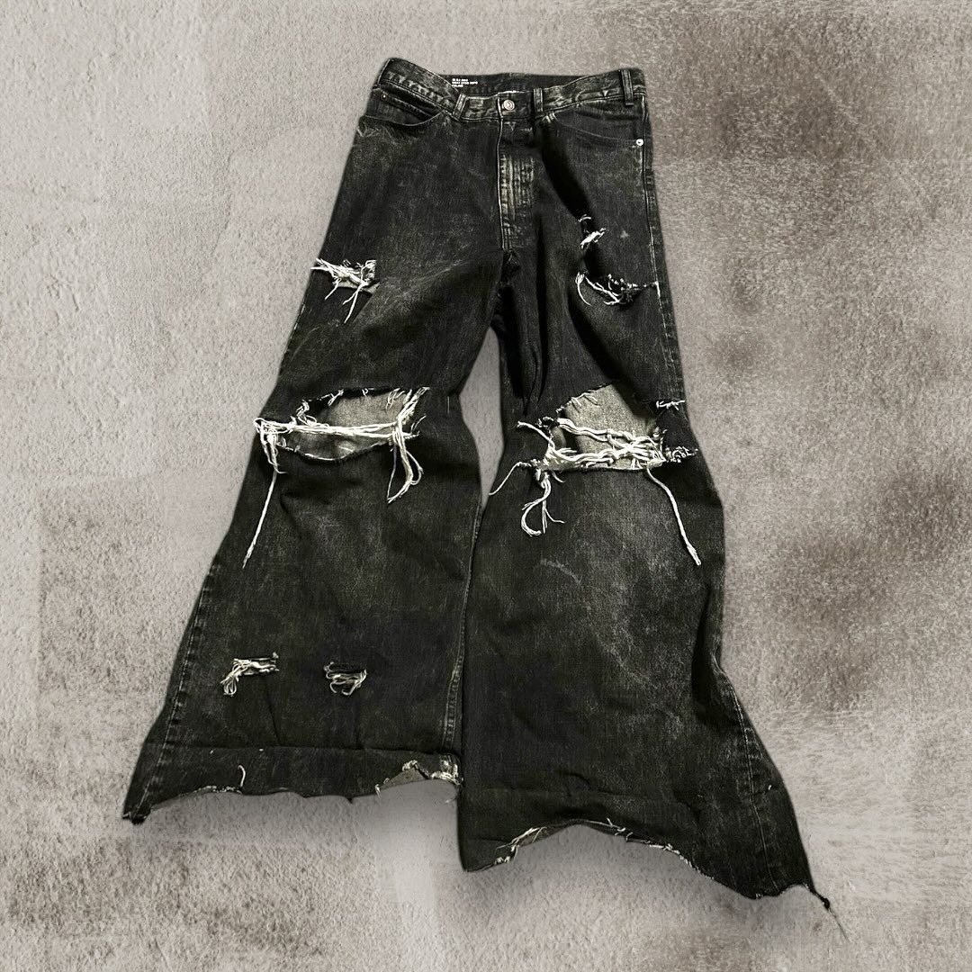 Neu Black Ripped Baggy Jeans Goth Retro Y2k Denim Hosen Männer Und Männer Casual Hip Hop Gerade Breite Bein Hosen Streetwear_voghion.com
