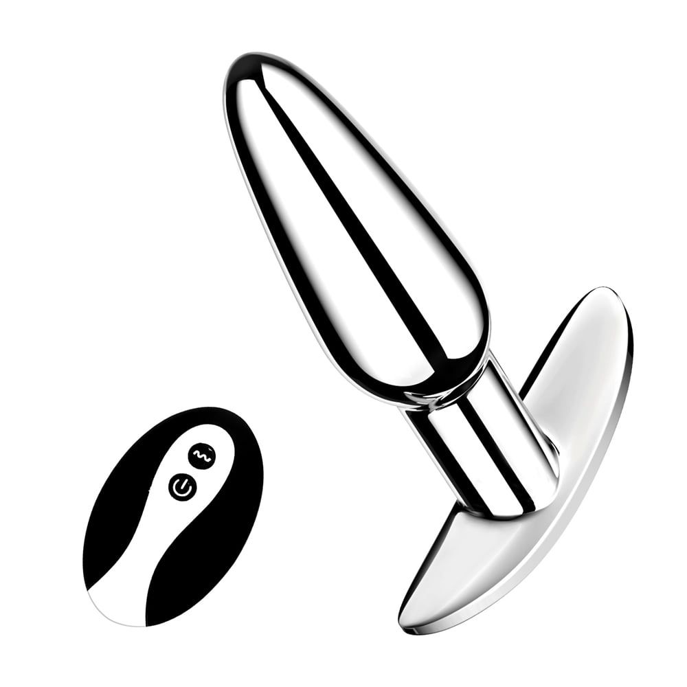 Birdsexy, vibratore anale a forma di T in metallo con telecomando, 10 vibratori anali, massaggiatore per la prostata, giocattoli anali per donne e uomini_voghion.com