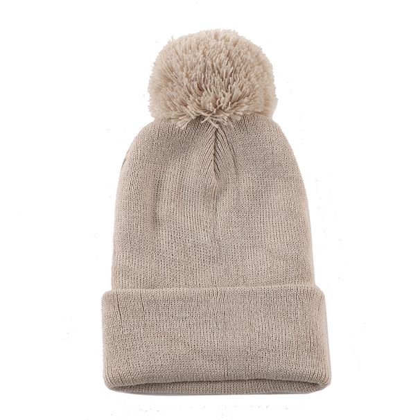 Berretto in maglia per bambini con pompon - Caldo cappello invernale per ragazzi e ragazze - Design a coste morbido ed elasticizzato - Protezione per le orecchie - Colori a tinta unita_voghion.com