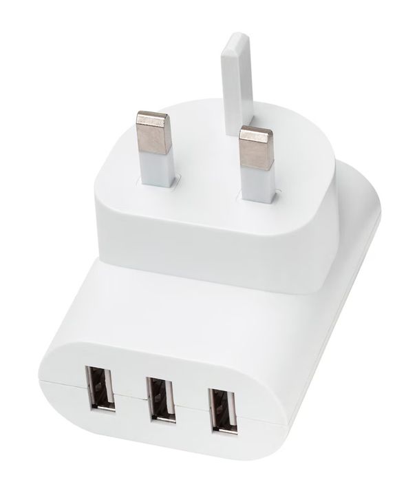 IKEA KOPPLA 3-Port UK Plug USB Mains Charger For All Smartphones & Tablets White_voghion.com