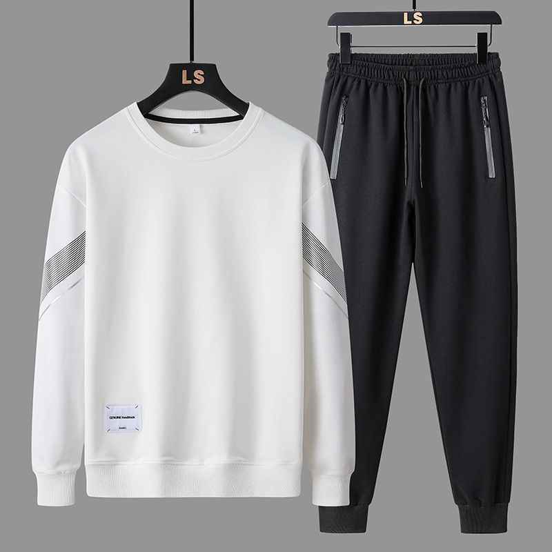 Conjunto de suéter masculino de lazer, promoção principal de outono de 2025, para esportes de meia-idade e juventude, moda solta, gola redonda, 39cf_voghion.com