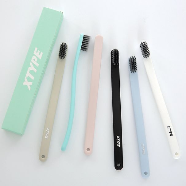 UPURITY Independent Packaging Ultra Fine Soft Bamboo Charcoal Silk Adult Couple Travel Toothbrush XTYPE Series_voghion.com