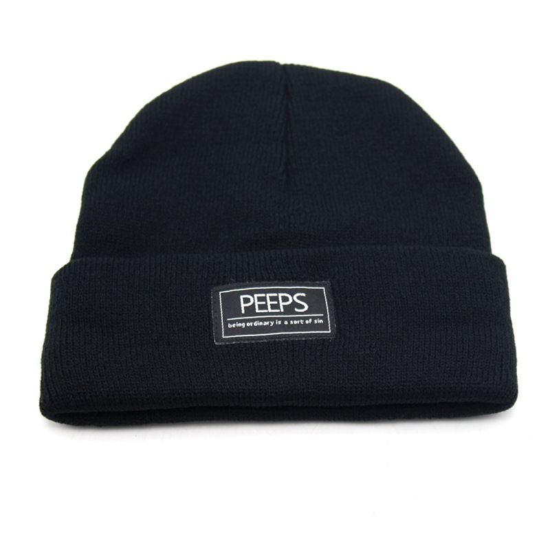 Men's and women's knitted hats, new autumn and winter patches, warm sleeves, knitted hats, letter men's and women's outdoor wool hats, beanie hats_voghion.com