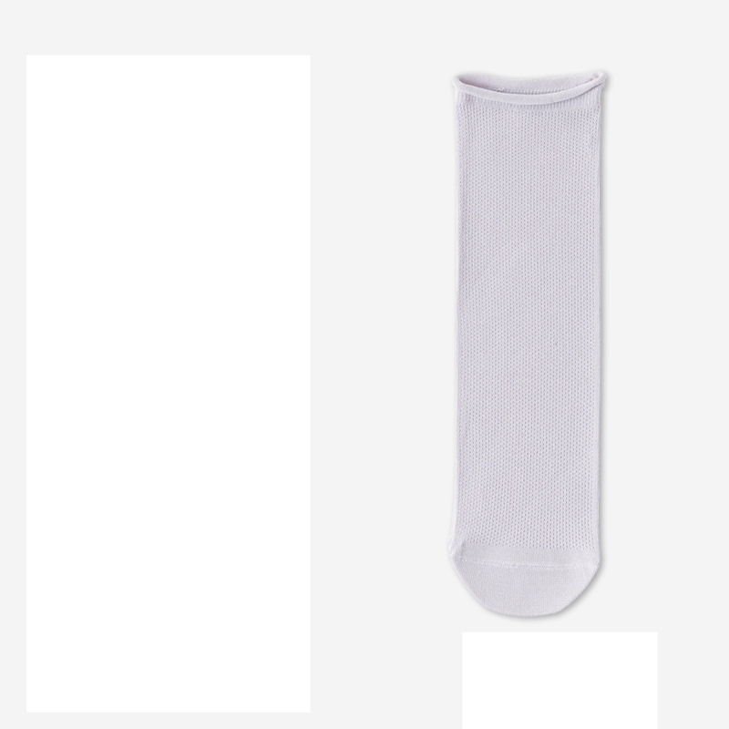 Socks Women's Spring Mid-tube Socks New Mesh Macaron Anti-bacterial Moon Socks Curled Socks Piled Socks Cotton Socks_voghion.com