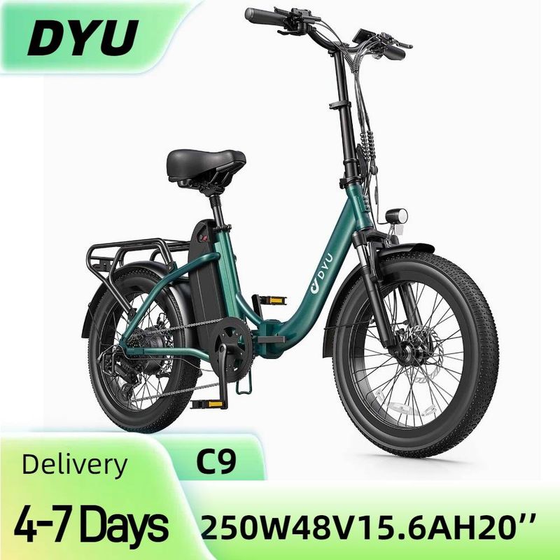 DYU C9 Electric Bike For Adults 20inch 48V 15.6Ah Battery_voghion.com