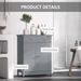 Kleankin Compact Freestanding Bathroom Linen Cabinet With 2 Drawers Metal Knob Elevated Base MDF Grey Storage Solution_voghion.com
