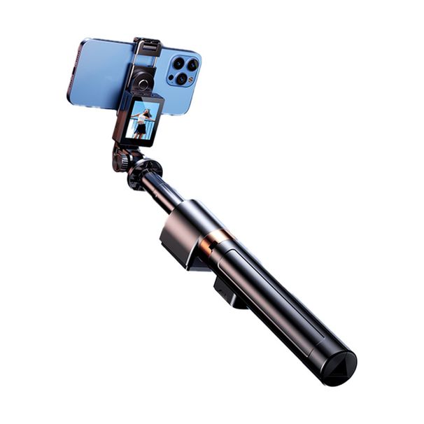 1.7m Phone Tripod Stand With Screen Mirroring & Bluetooth Remote, Alloy Adjustable Selfie Stick For Live Streaming/Group Photos_voghion.com