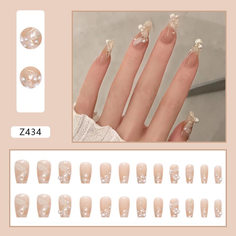 Beauty & Health Diamond Style Wearable Finished False Nails Nail Art Pure Girl White Ice Transparent_voghion.com