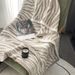 Multifunctional Zebra Pattern Warm Thick Office Sofa Knitted Cover Blanket_voghion.com