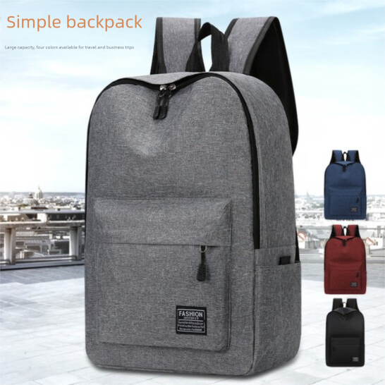 Simple Business New Large Capacity Student School Bag Outdoor Casual Backpack Black One Size_voghion.com
