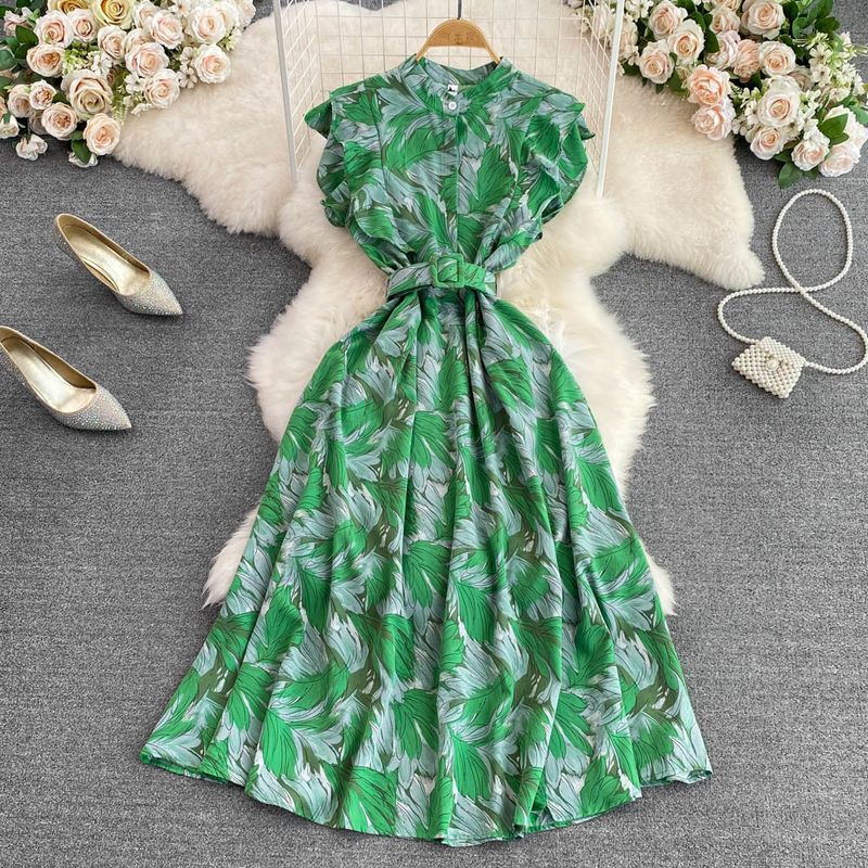 Robe longue élégante taille haute à la mode pour femmes_voghion.com