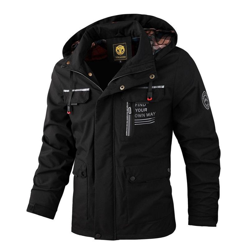 Herrenmode Casual Windbreaker Bomberjacke Mantel, Herbst Outdoor wasserdichte Sportjacke_voghion.com
