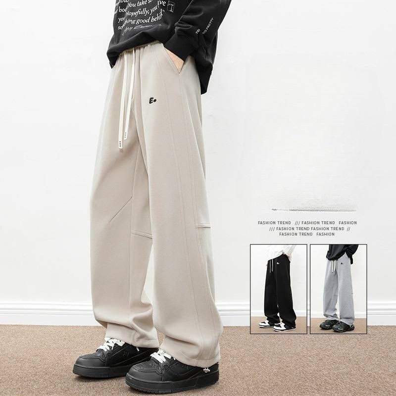 Men's Clothing Pants Men's Wide Leg Sweatpants Trendy Brand Summer Men's Straight Casual Pants Sports Pants Men Teenagers Casual Men's Pants_voghion.com