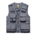 Men's Clothing Multipocket Photographer Vest Tactical Work Jacket For Media Professionals - Lightweight Polyester, Hooded, Zipper Front_voghion.com