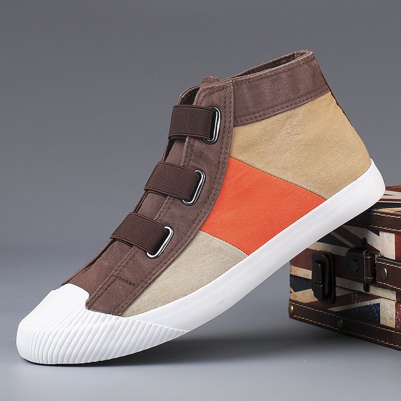 Spring New Breathable Casual Fashionable and Comfortable Classic Versatile Men's Trendy High Top Canvas Shoes_voghion.com