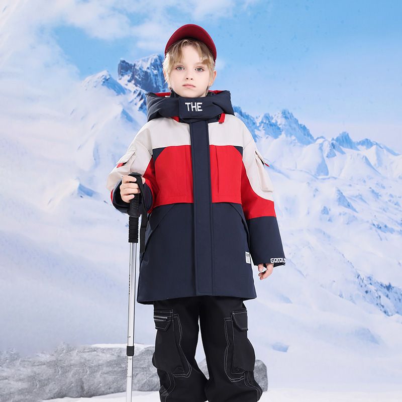 "3-in-1 Kids' Down Jacket – All-Weather Winter Coat For Boys & Girls (110-180cm, Violet/Red/Green, Waterproof & Windproof)"_voghion.com
