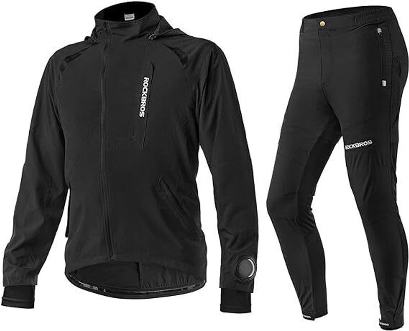 Conjunto de ropa de ciclismo para hombre ROCKBROS otoño/invierno (chaqueta + pantalón), adecuado para ciclismo y running_voghion.com