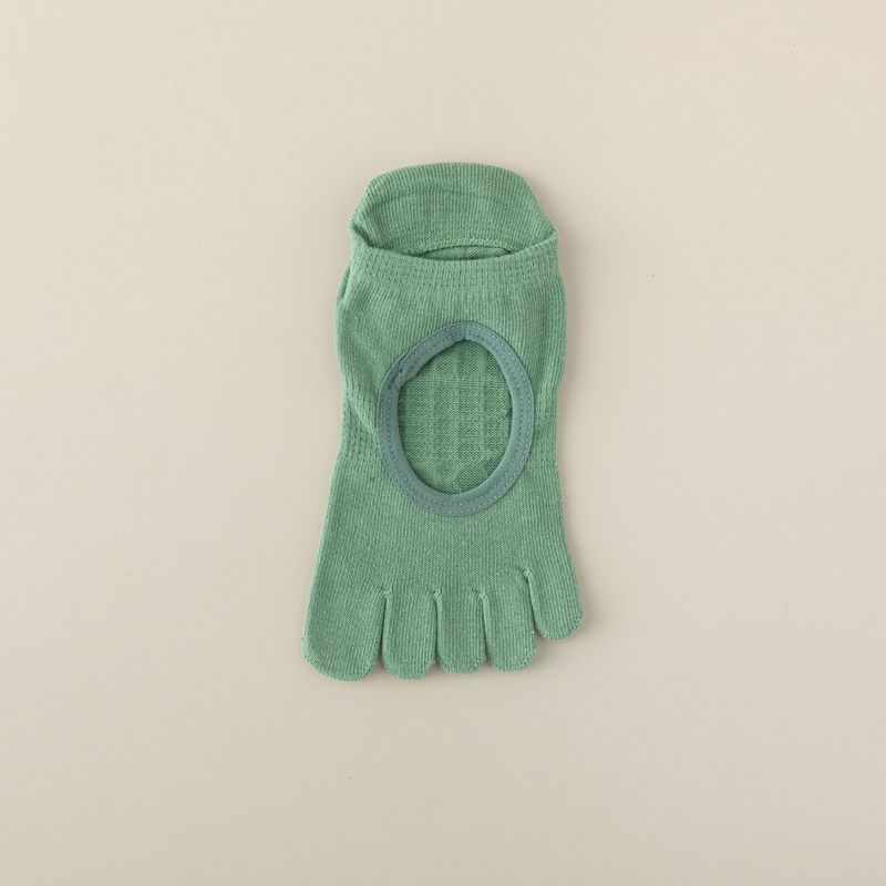 New Yoga Exercise Combed Cotton Fitness Women's Non Slip Breathable Five Finger Socks Splicing_voghion.com