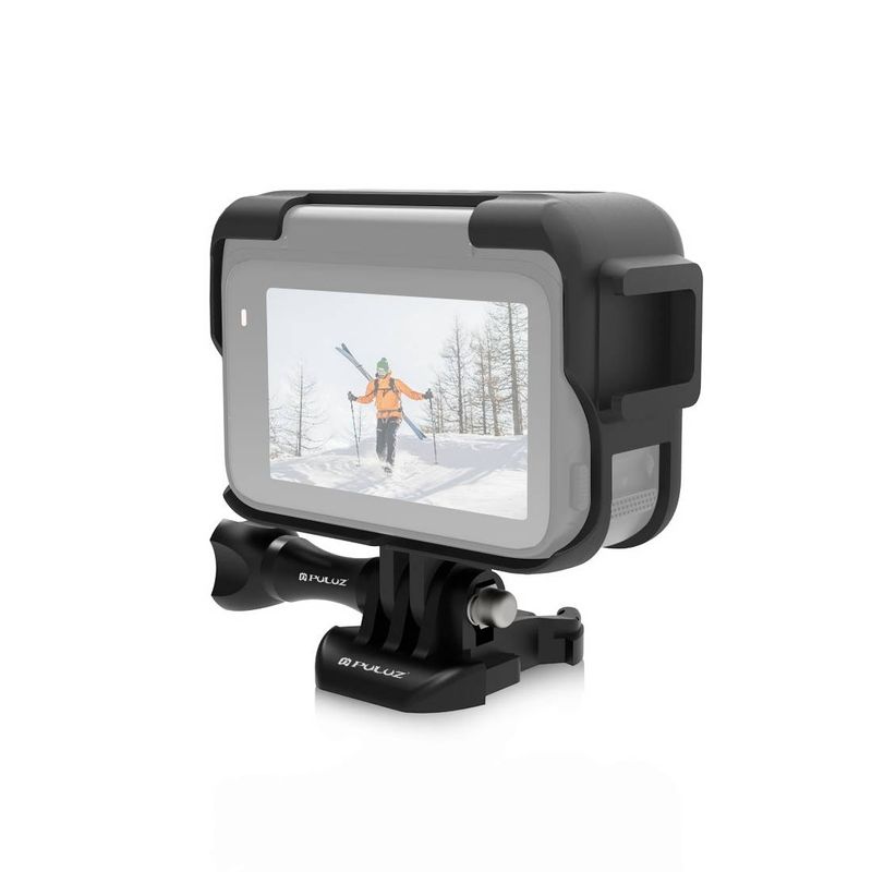 For Insta360 Ace Pro PULUZ Plastic Cage Expansion Adapter Frame with Cold Shoe Base (Black)_voghion.com