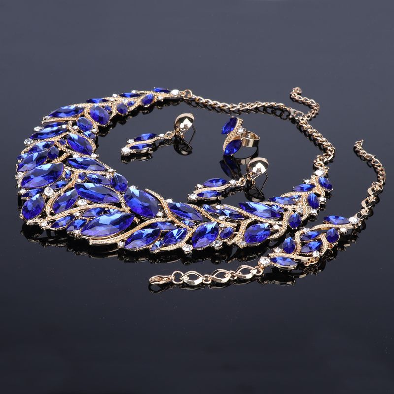 Fashion Bohemia Crystal Necklace Sets Bridal Jewelry Brides Party Wedding Accessories Decoration_voghion.com