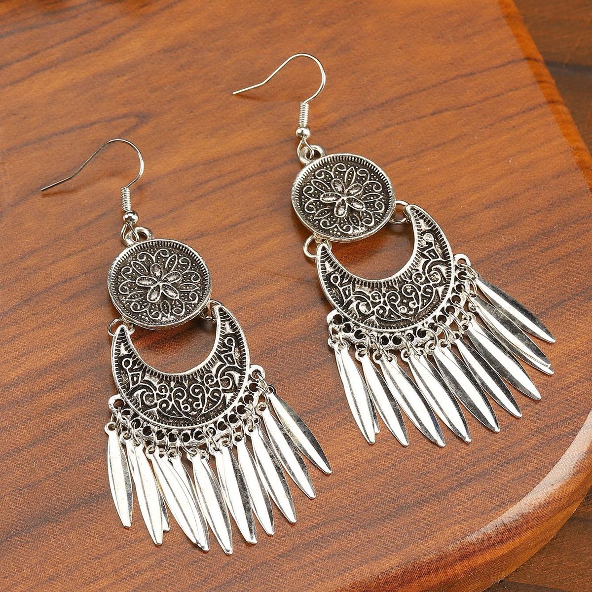 Ouerréng am ethnesche Stil mat Vintage-Print, bohemesche Ouerréng, personaliséiert an villfälteg Ouerréng_voghion.com