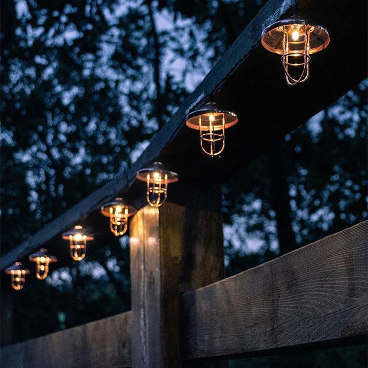 Solární železné pouliční osvětlení, venkovní marocké kovové stínidlo, LED dekorativní malá barevná světla_voghion.com