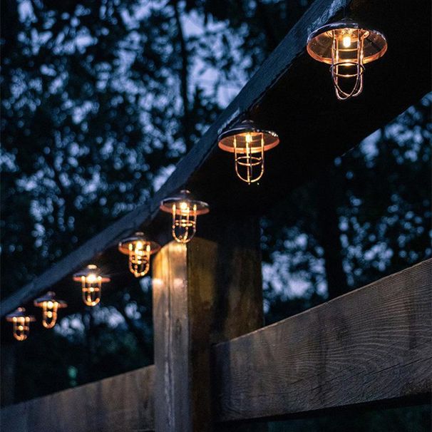 Solární železné pouliční osvětlení, venkovní marocké kovové stínidlo, LED dekorativní malá barevná světla_voghion.com