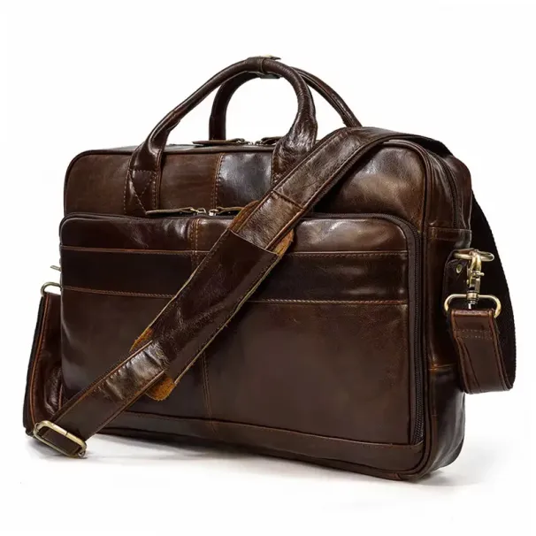 Designer Genuine Handbag For Men Travel Briefcase Male Leather Shoulder Men's Business Laptop Bag Large Messenger Bags_voghion.com