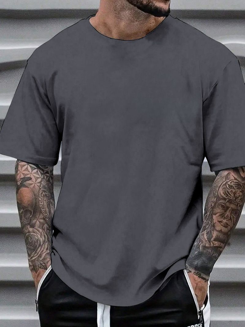 Met merklogo 100% katoen Zomer heren losse T-shirts Casual ademend korte mouwen mode outdoor high street top_voghion.com
