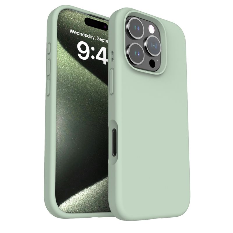 Simple solid color anti drop Aple 16ProMax mobile phone case suitable for iPhone 16 liquid silicone mobile phone case_voghion.com