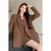 Two-Piece Loose Suit Jacket Top For Women, Autumn High-End Waist-Cinching Slimming Hot Girl Short Camisole Dress Set_voghion.com