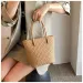 Free Shipping Designer Women's Fashion Weave Texture Handbag Bucket Casual Simple Shoulder Crossbody Portable Shopping_voghion.com